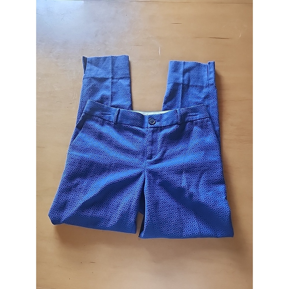 Banana Republic Ladies Sz 2 Camden Pant Patterned‎  Royal Blue Pants